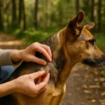 Tierarzt zeigt Tabletten gegen Zecken für Hunde
