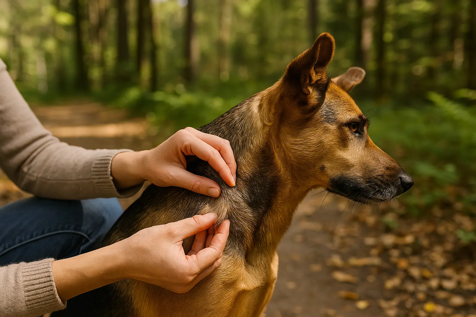 Tierarzt zeigt Tabletten gegen Zecken für Hunde