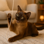 Burma Katze in einer Familie, spielend mit Kindern und Erwachsenen
