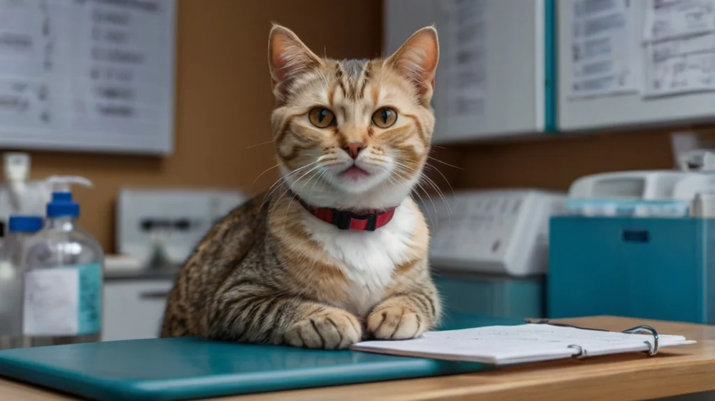 Katze beim Tierarzt wegen auffälligem Stuhlgang