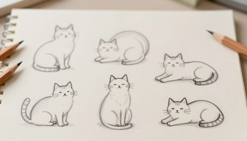 easy cat drawings